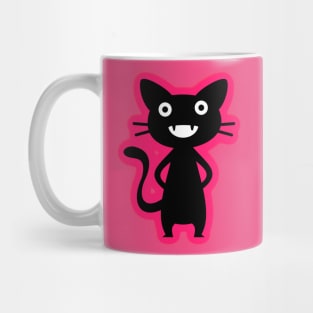 Pink and Black Cute Cartoon Cat Monster Mug